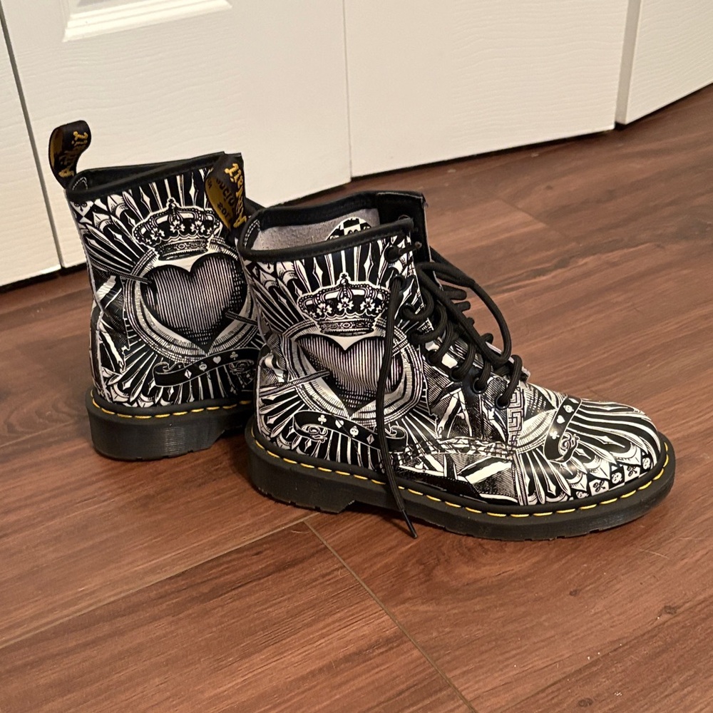 Dr. Martens 1460 Playing Cards Heart Graphic Combat Boots